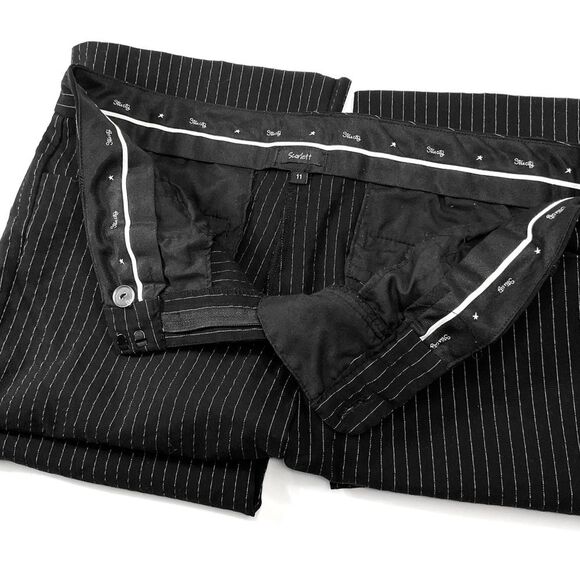 Scarlett Black Pinstripe Stretch Dress Pants Women’s Size 11 | Slim Boot Trouser - Picture 4 of 10